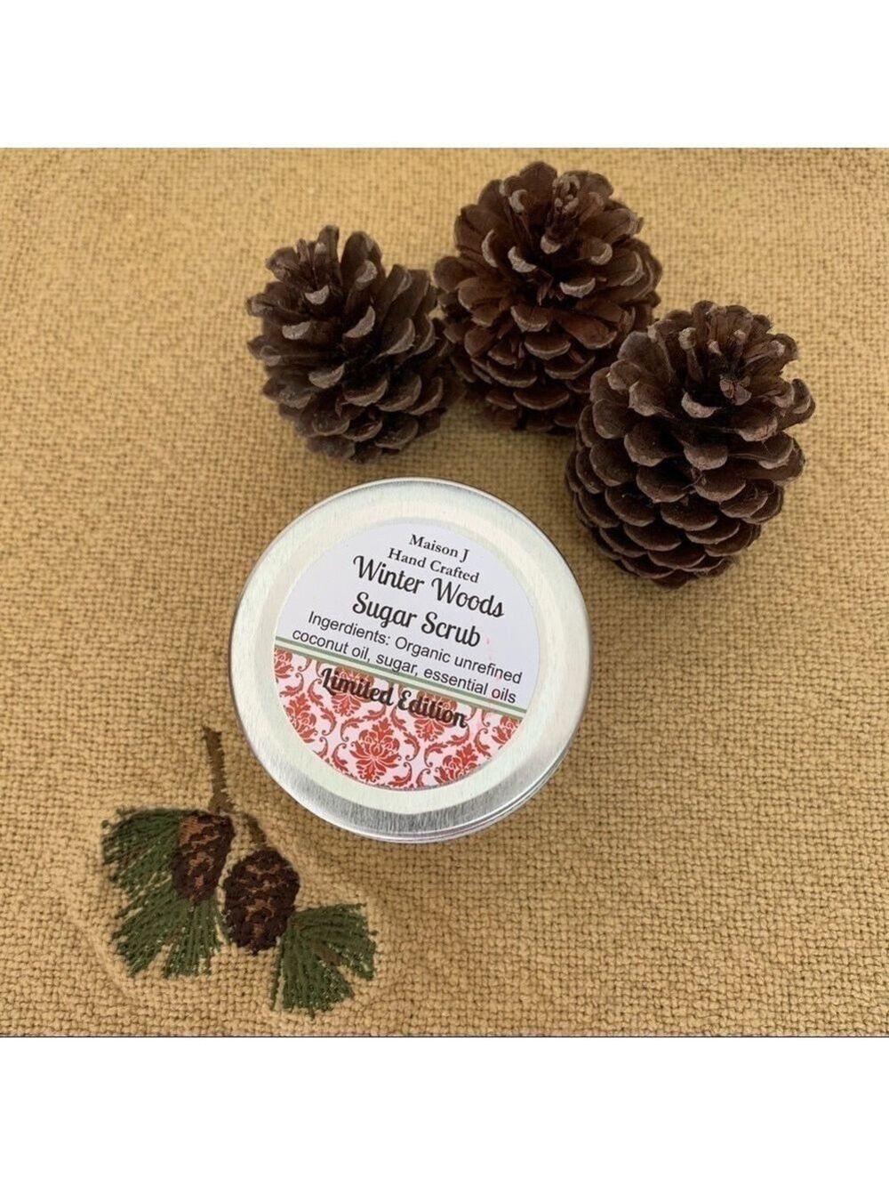 Hand Crafted Winter Woods Sugar Scrub All Natural